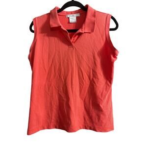 Nike Golf Women's Pink Red Sleeveless Golf Polo Tank Top Size Medium MD 8-10